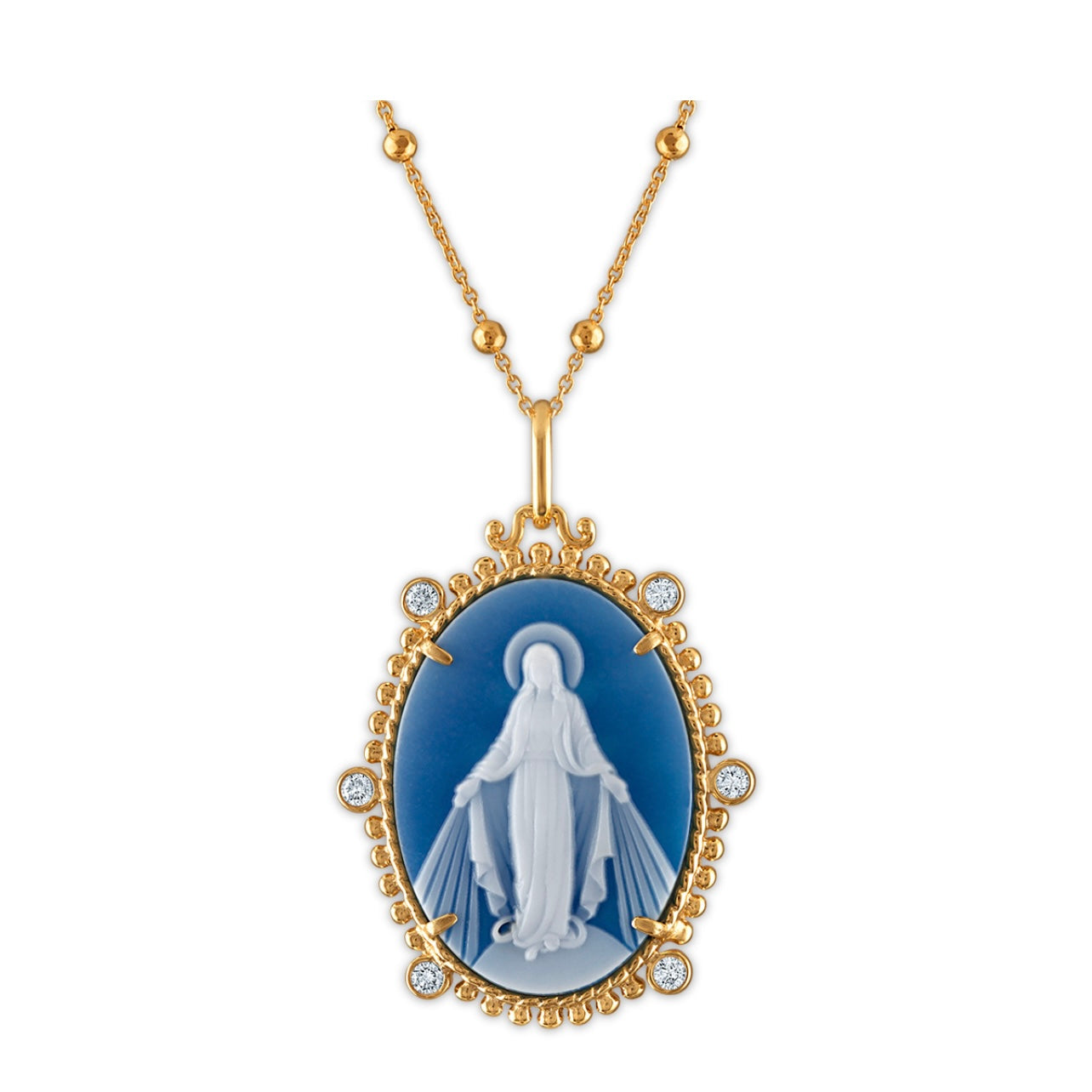 Emperatriz Milagrosa Medal Blue Agate