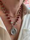 Coral Rosary Style Necklace