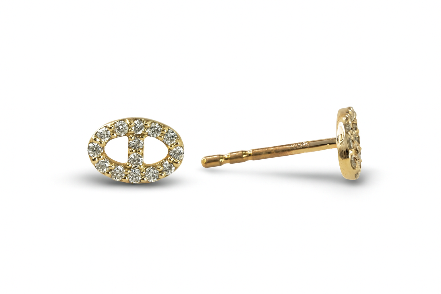 Diamond Mariner Link Earrings 14K