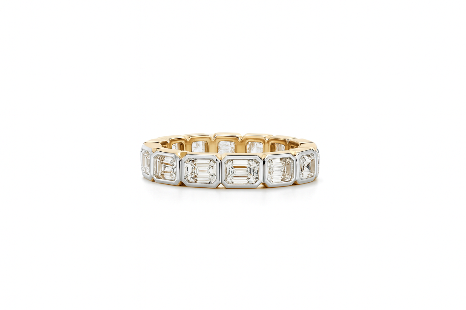 Emerald Cut Lab Diamond Band