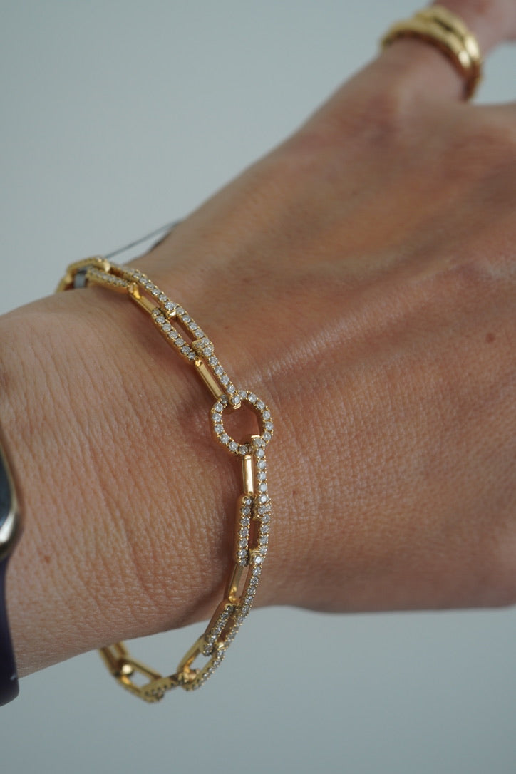 Diamond Paperclip Bracelet