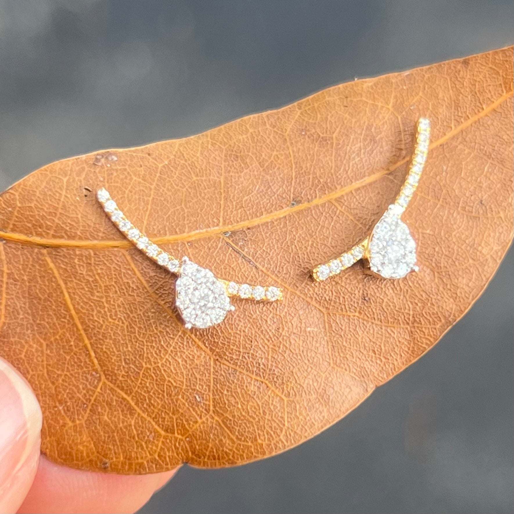 18K Yellow Gold Ear Climbers