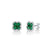 White Gold Emerald and Diamond Clover Earrings