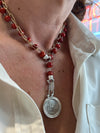 Coral Rosary Style Necklace