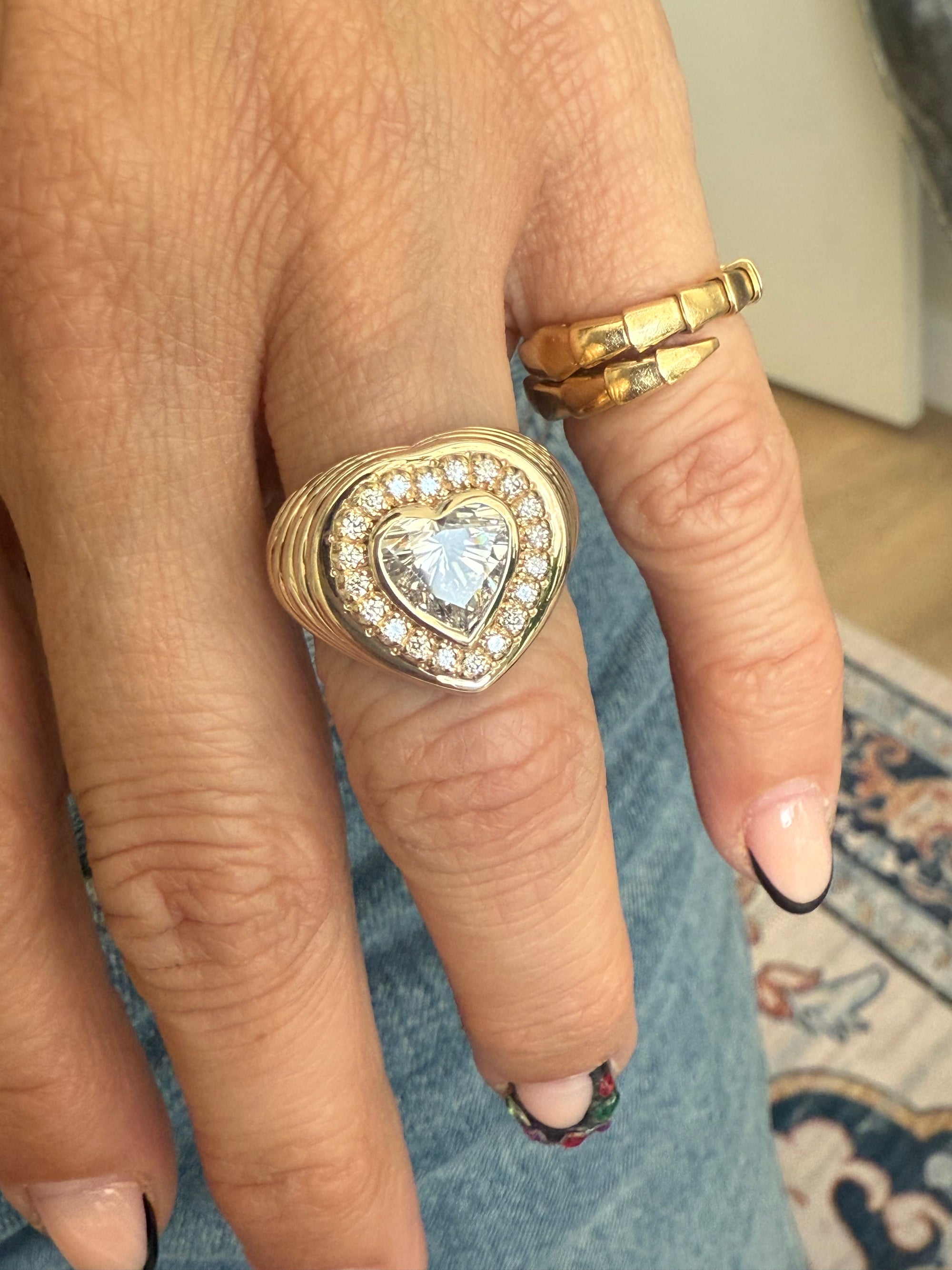 1990 Diamond Heart Ring