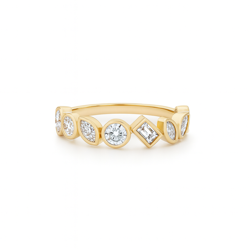Multi Shape Lab Diamond Band 14K