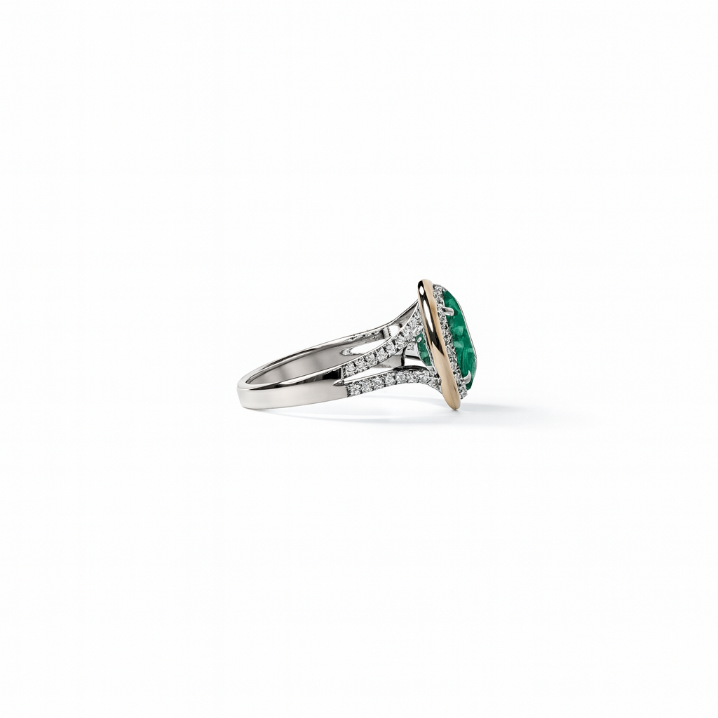 Oval Emerald and Diamond Ring