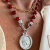 Coral Rosary Style Necklace