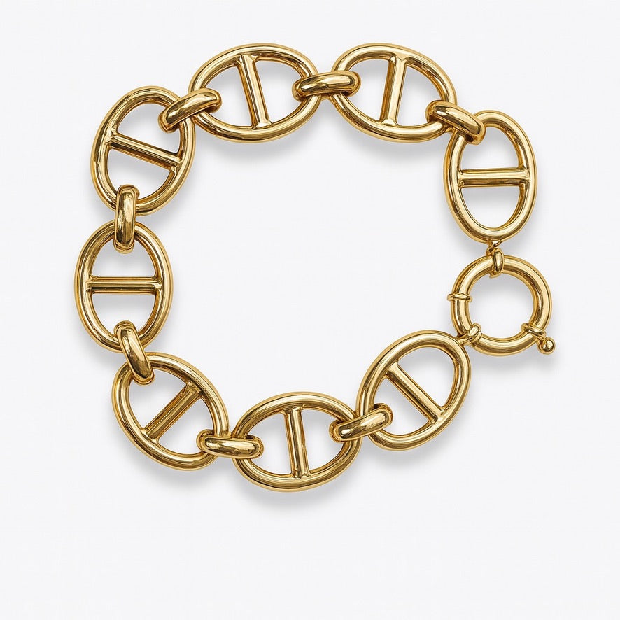 Gold Mariner Link Bracelet 14K