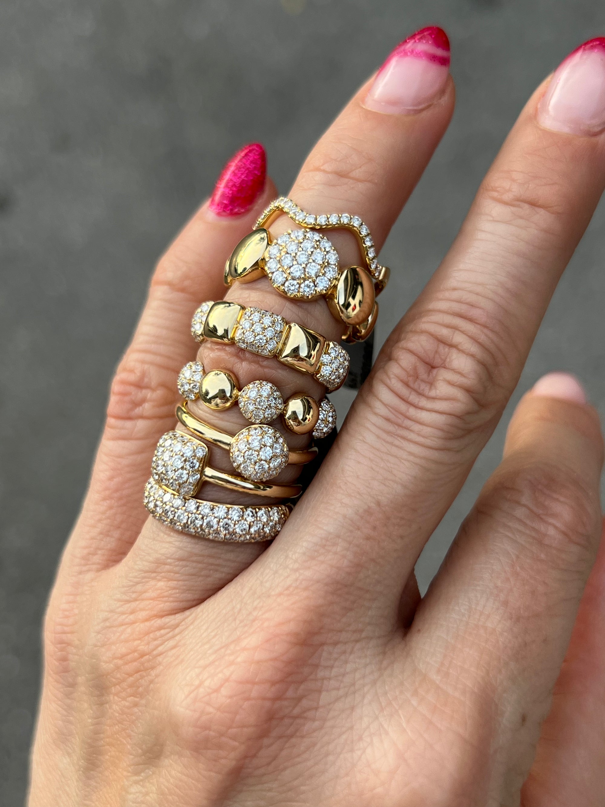 Yellow Gold Pave Diamond Band