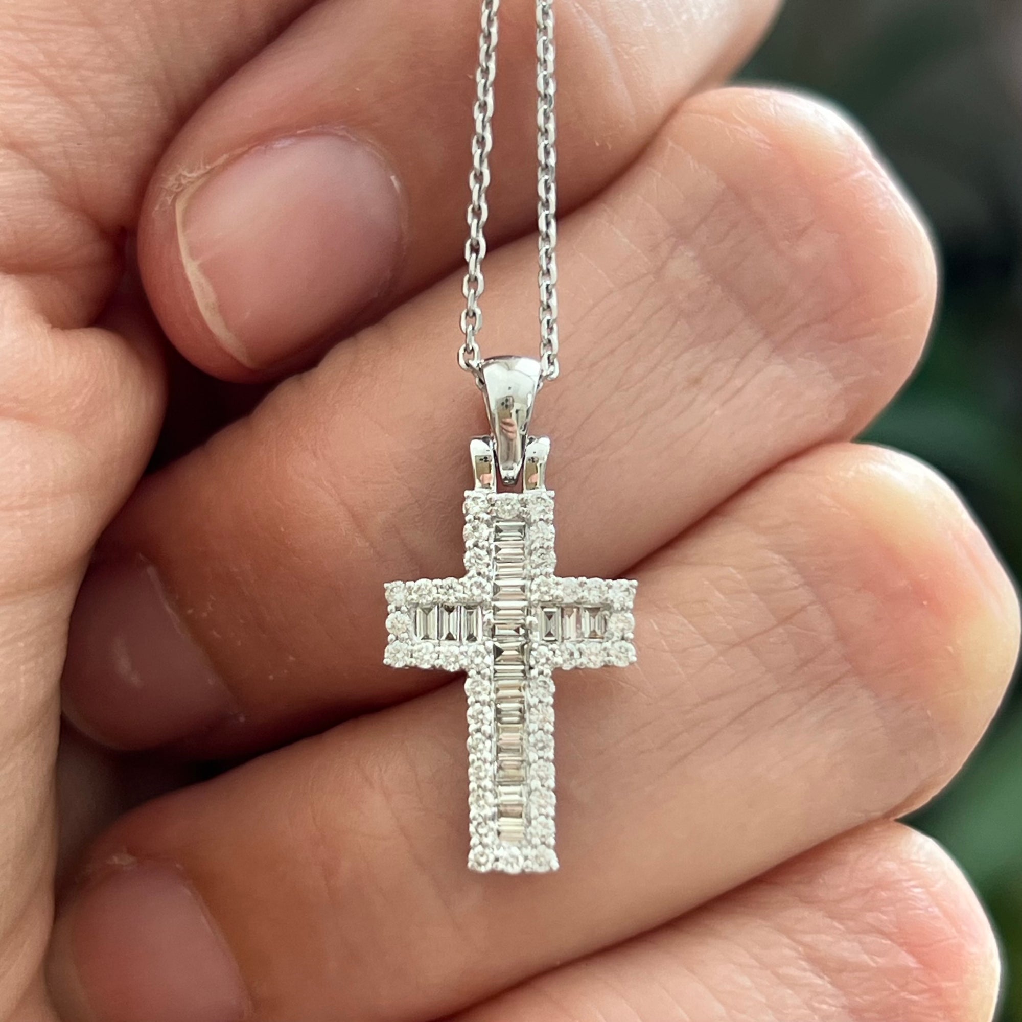 Baguette Diamond Cross