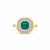 Square Emerald and Diamond Ring