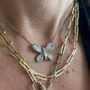 White Gold Diamond Butterfly Pendant Necklace