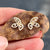 18K Yellow Gold Diamond Leaf Earrings