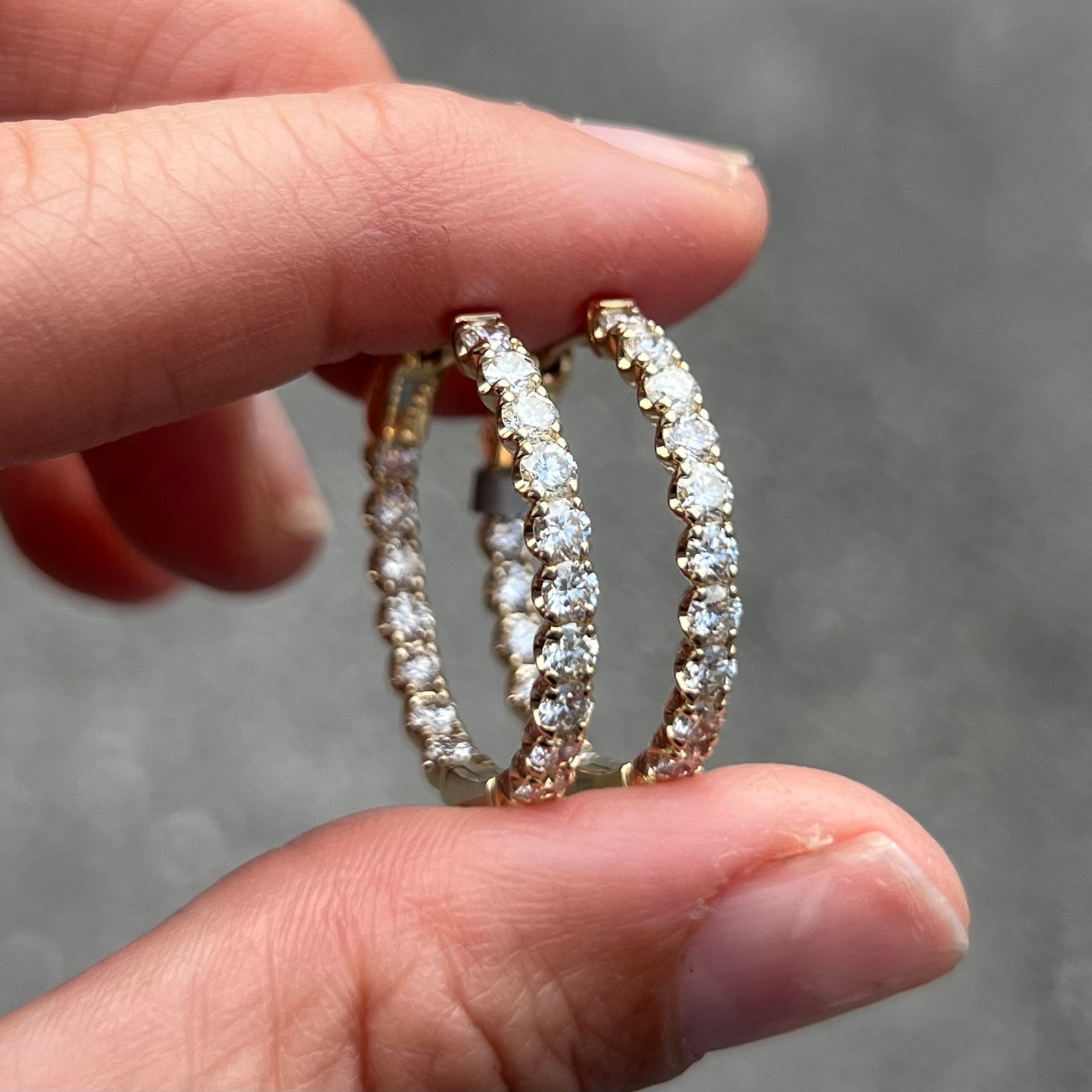 Inside Out Diamond Hoop Earrings