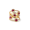Ruby &amp; Diamond Halo Ring in 14K Yellow Gold