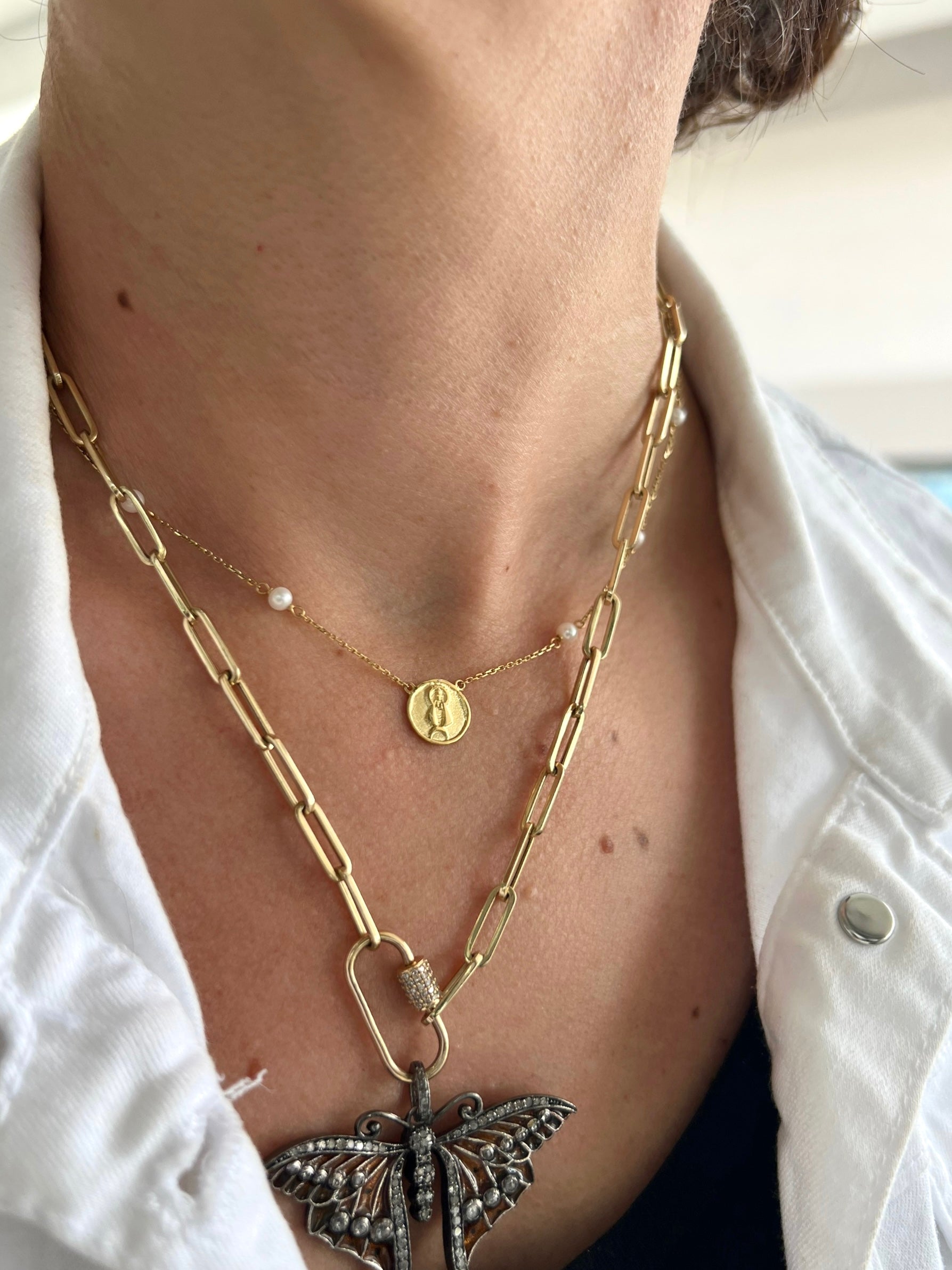 Solid Paperclip Link Gold Chain