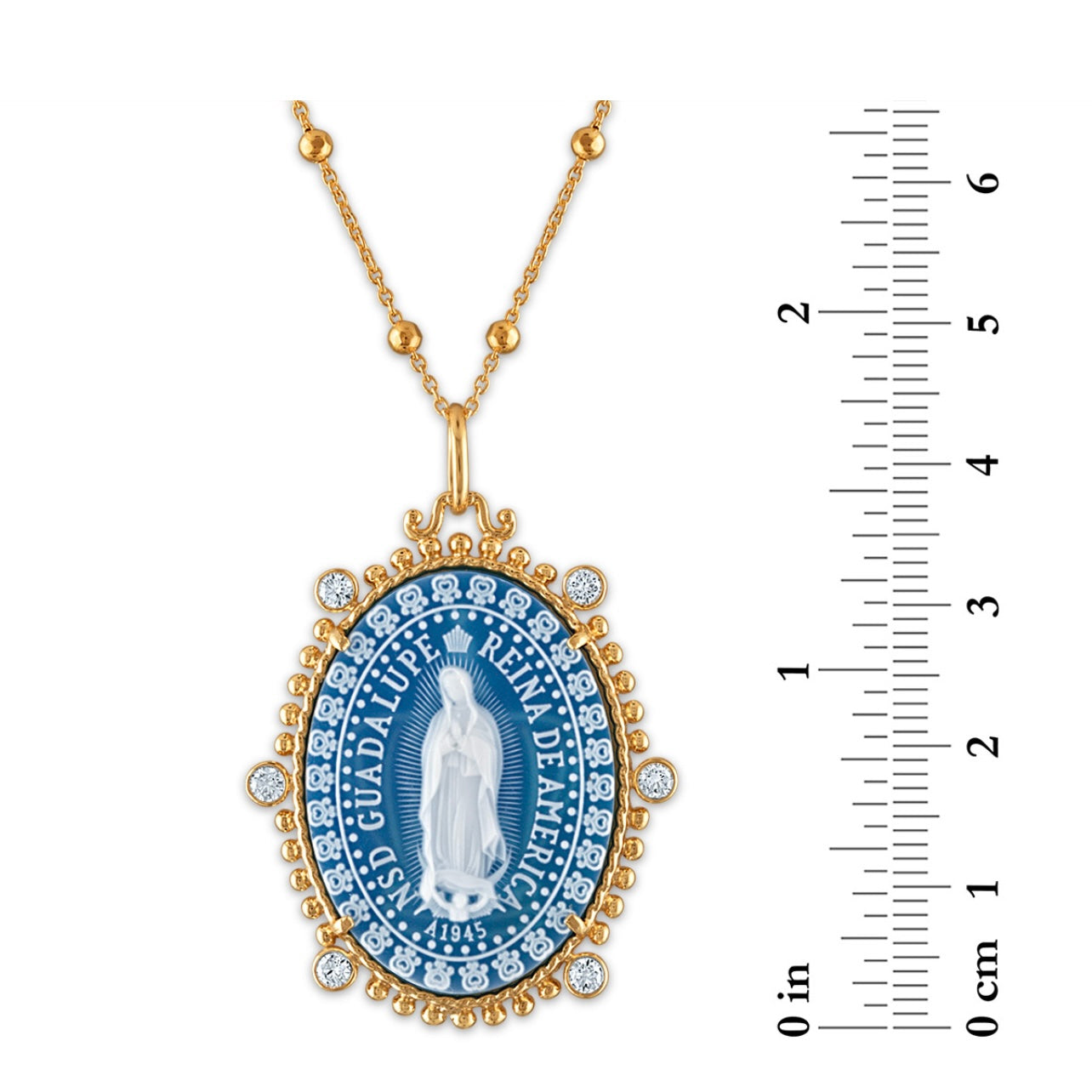 Emperatriz Guadalupe Medal Blue Agate
