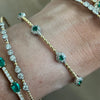 Yellow Gold Emerald Flowers Bangle