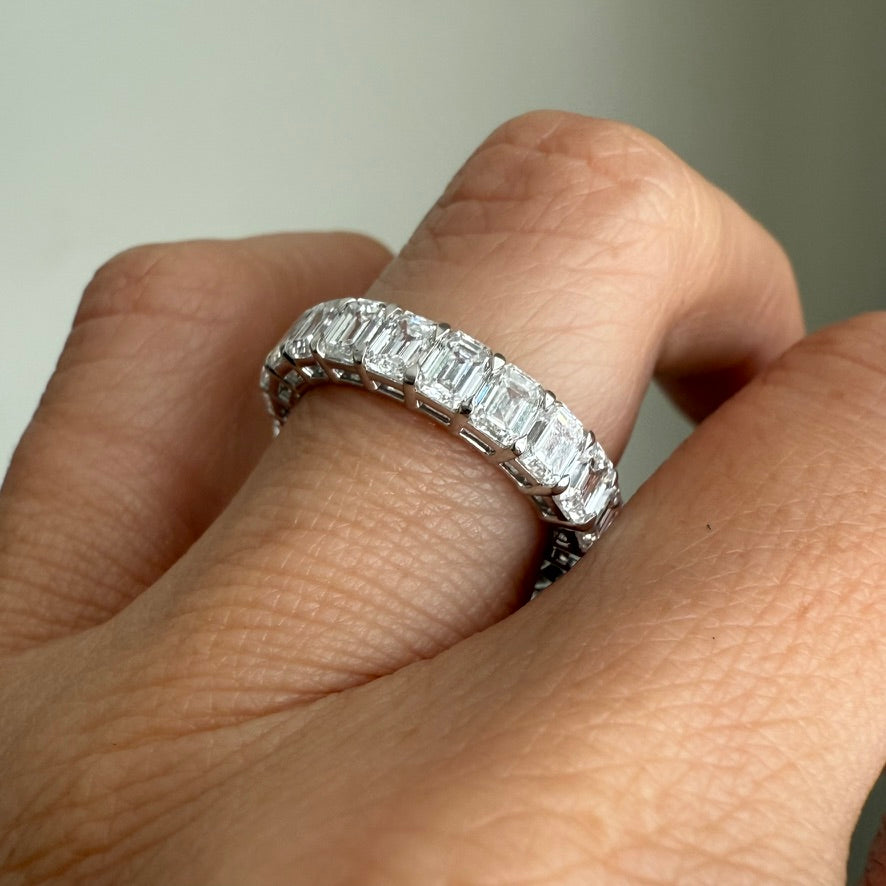 Emerald Cut Eternity Lab Diamond Band