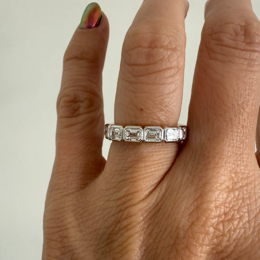 Emerald Cut Lab Diamond Band