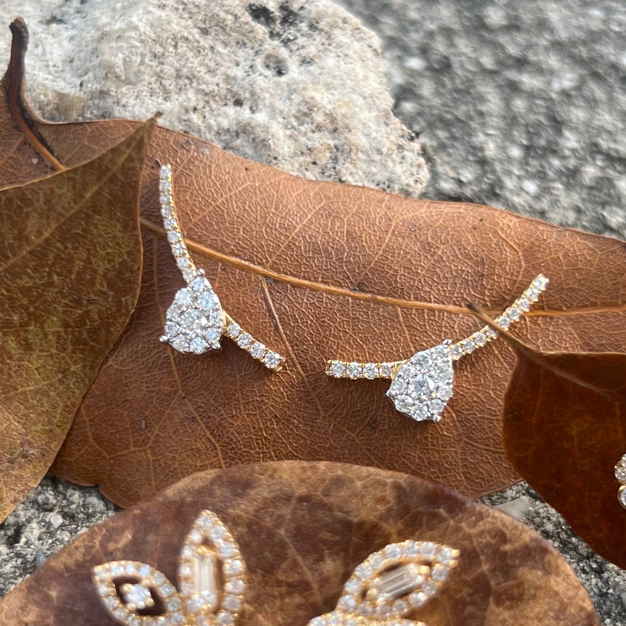 18K Yellow Gold Ear Climbers