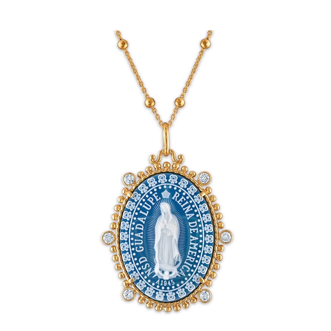 Emperatriz Guadalupe Medal Blue Agate