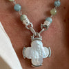 Aquamarine Rosary Style Necklace