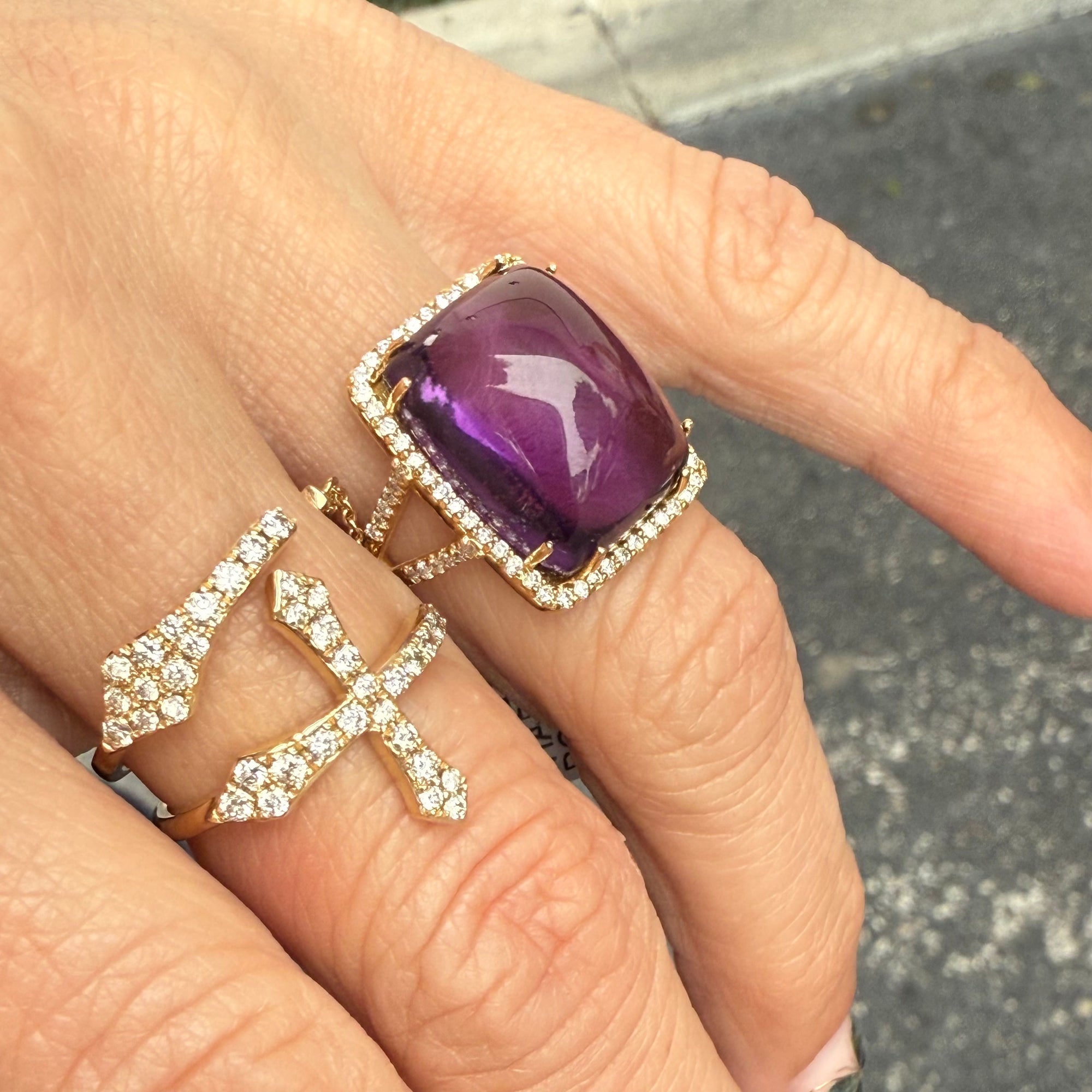 Amethyst and Diamond Ring