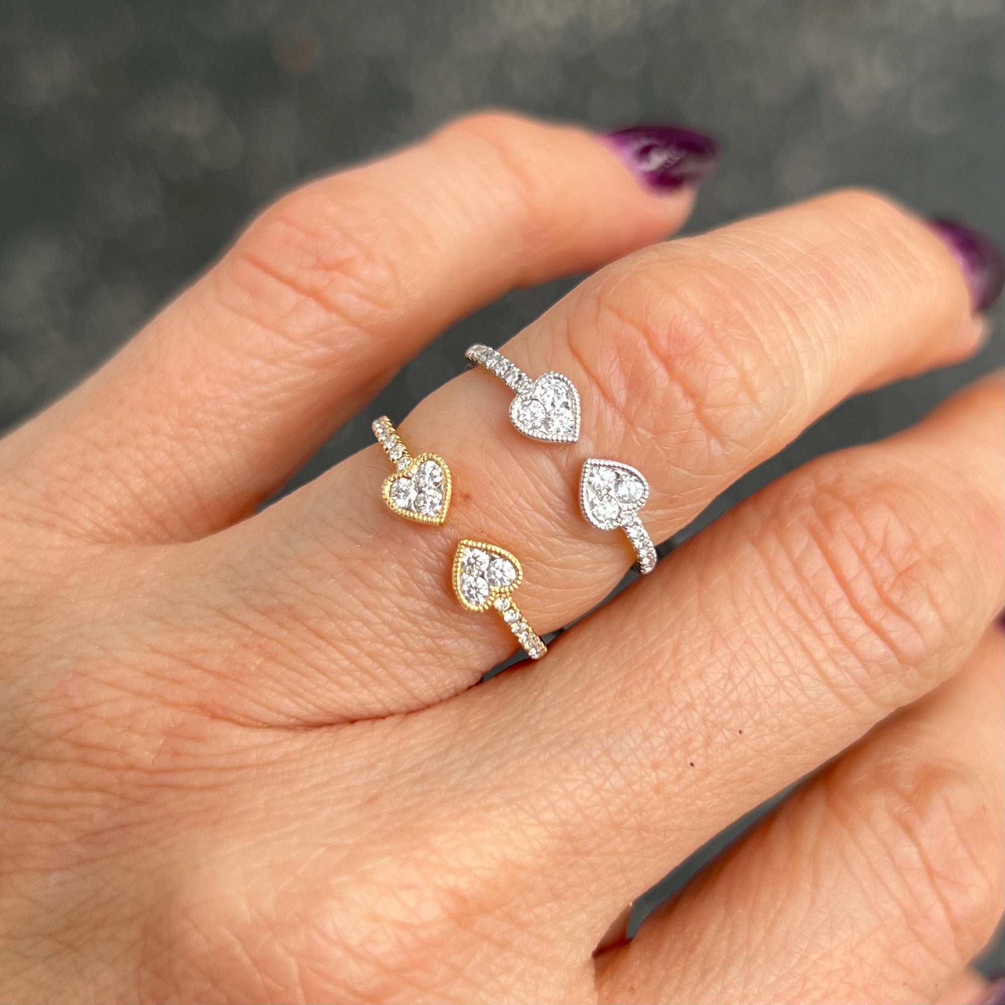 Spade Heart Diamond Open Ring