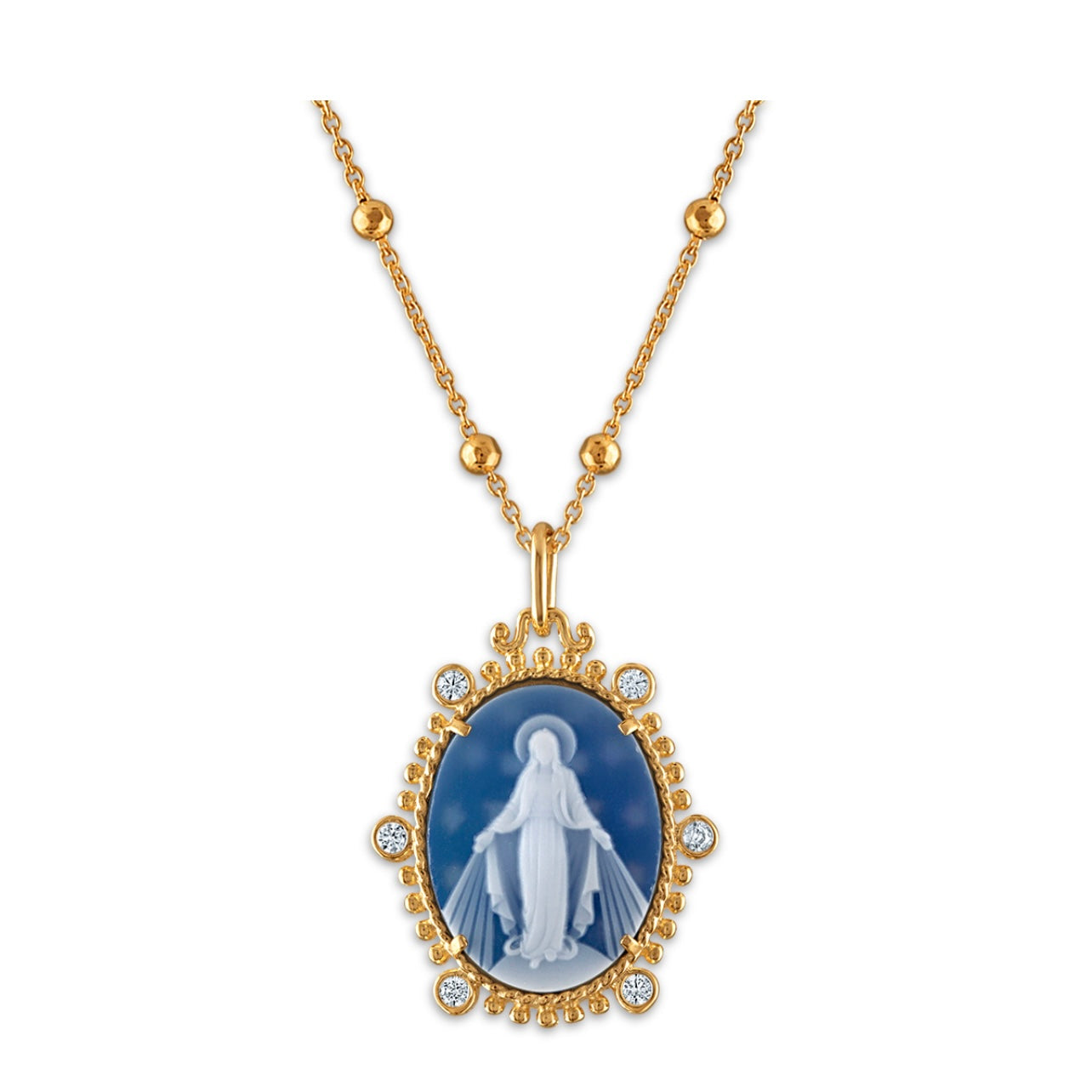 Imperial Milagrosa Medal Blue Agate