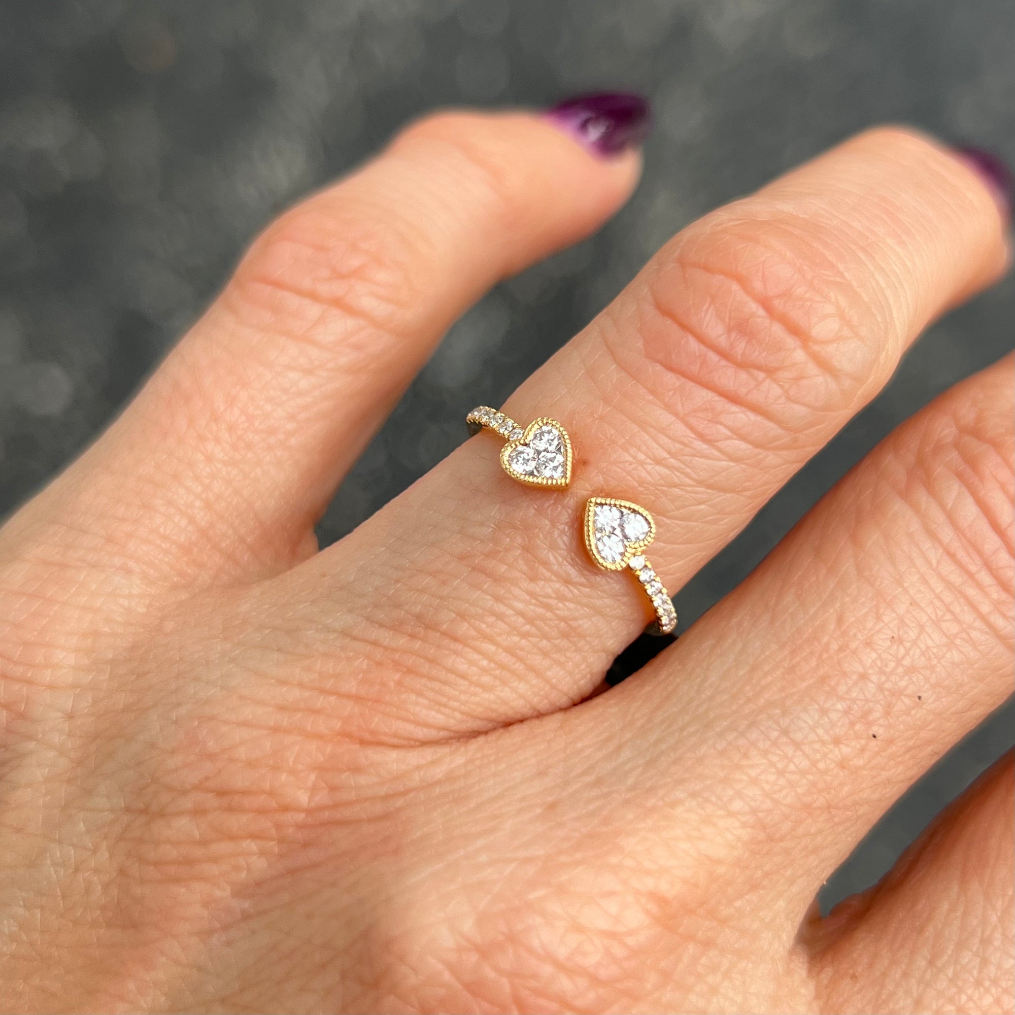 Spade Heart Diamond Open Ring