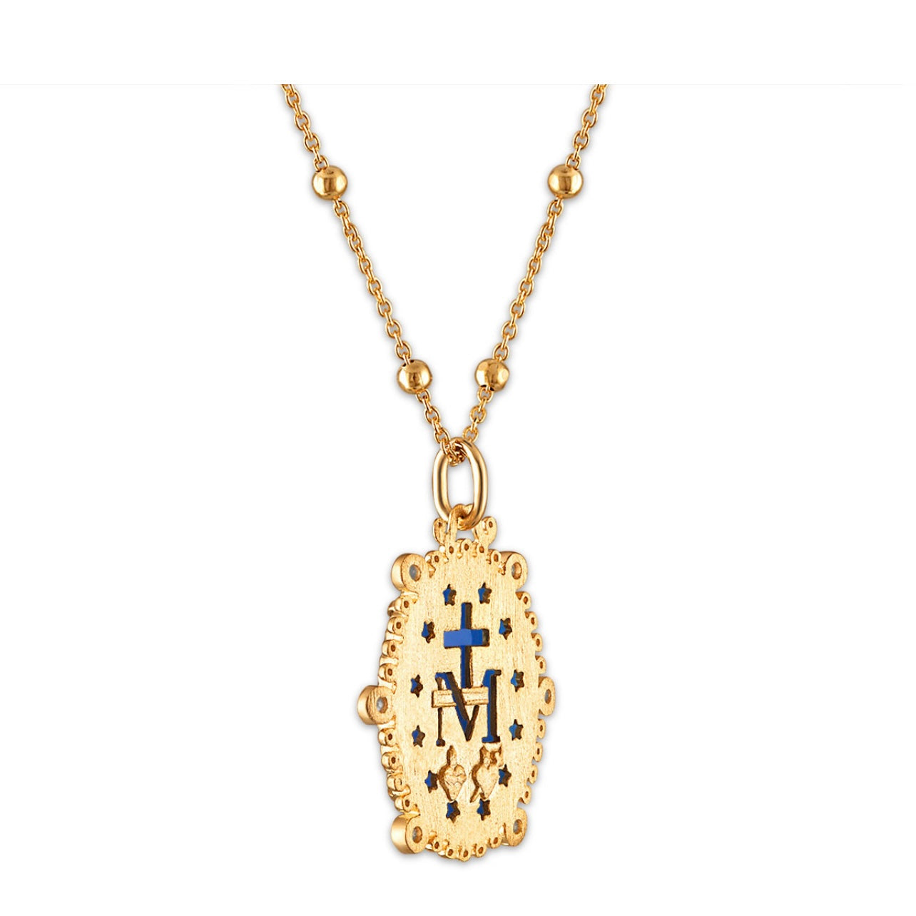 Imperial Milagrosa Medal Blue Agate