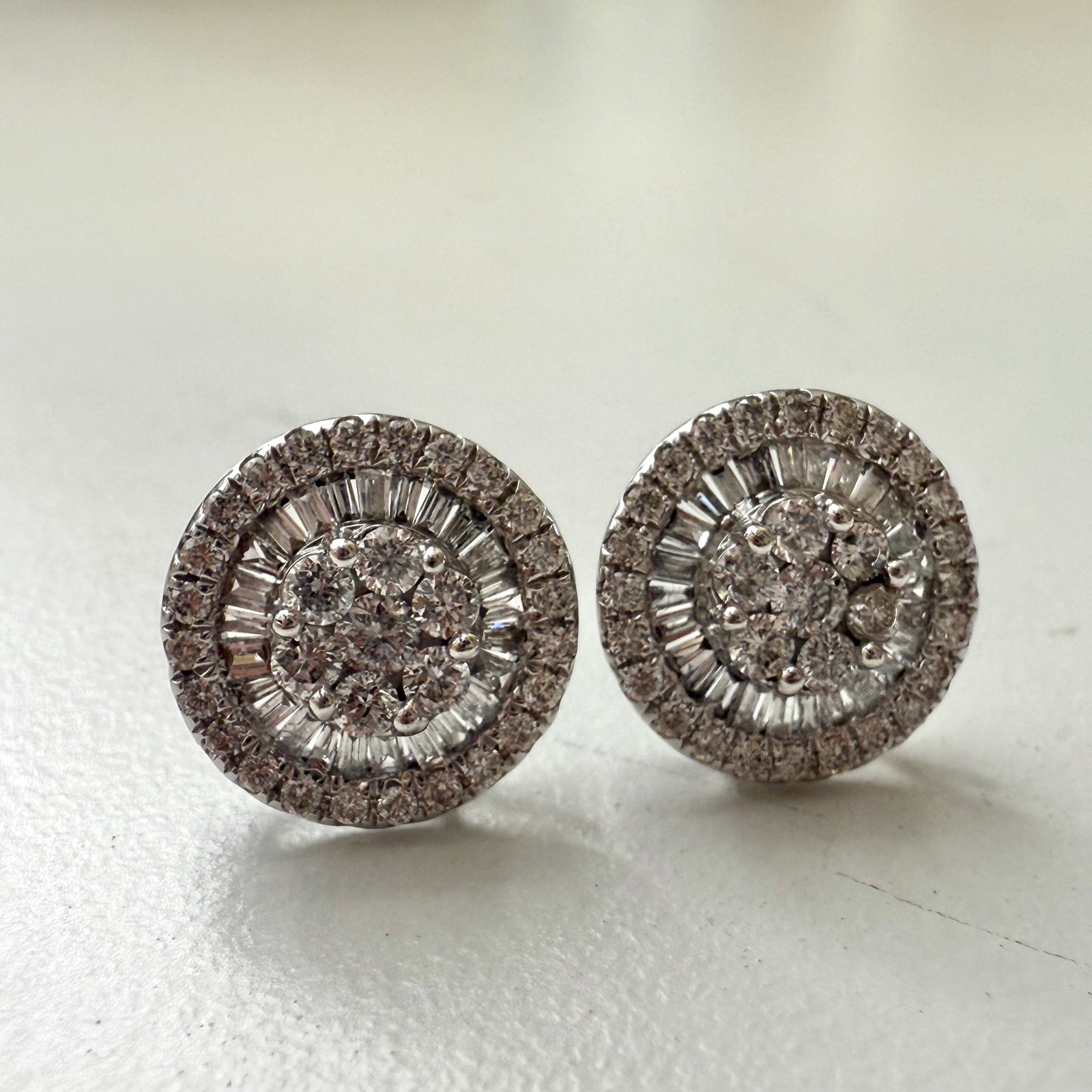 Baguette Diamond Cluster Earrings