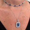 9.83 Carat Sapphire and Diamond Pendant Necklace