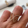 Yellow Gold Butterfly Outline Ring