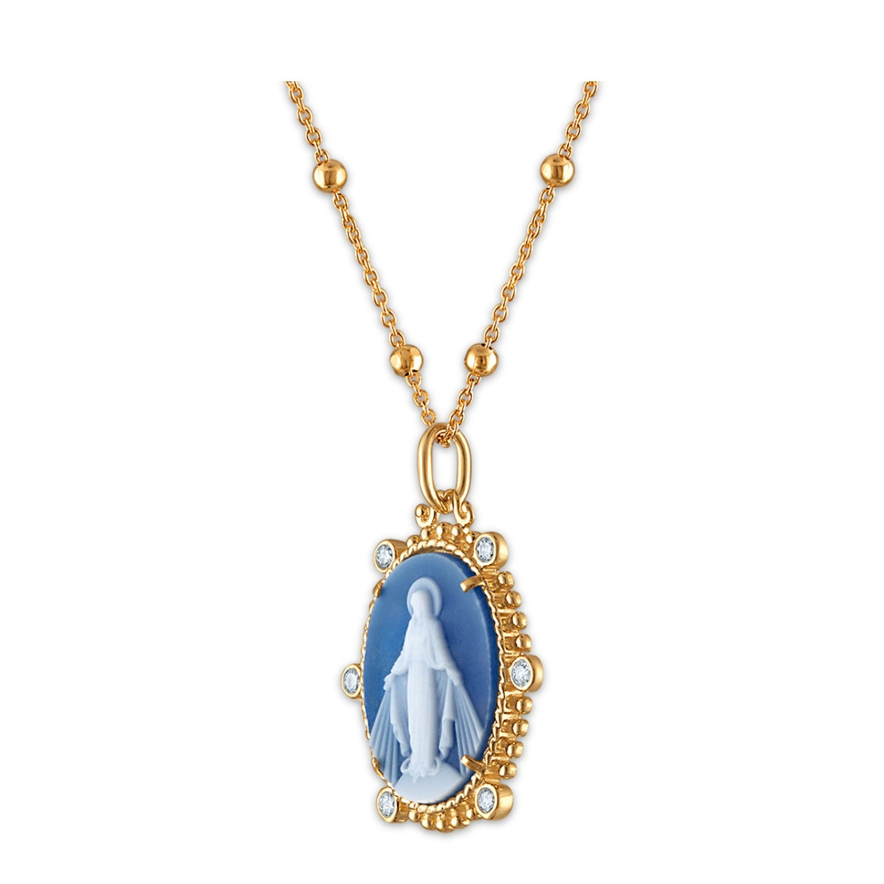 Imperial Milagrosa Medal Blue Agate
