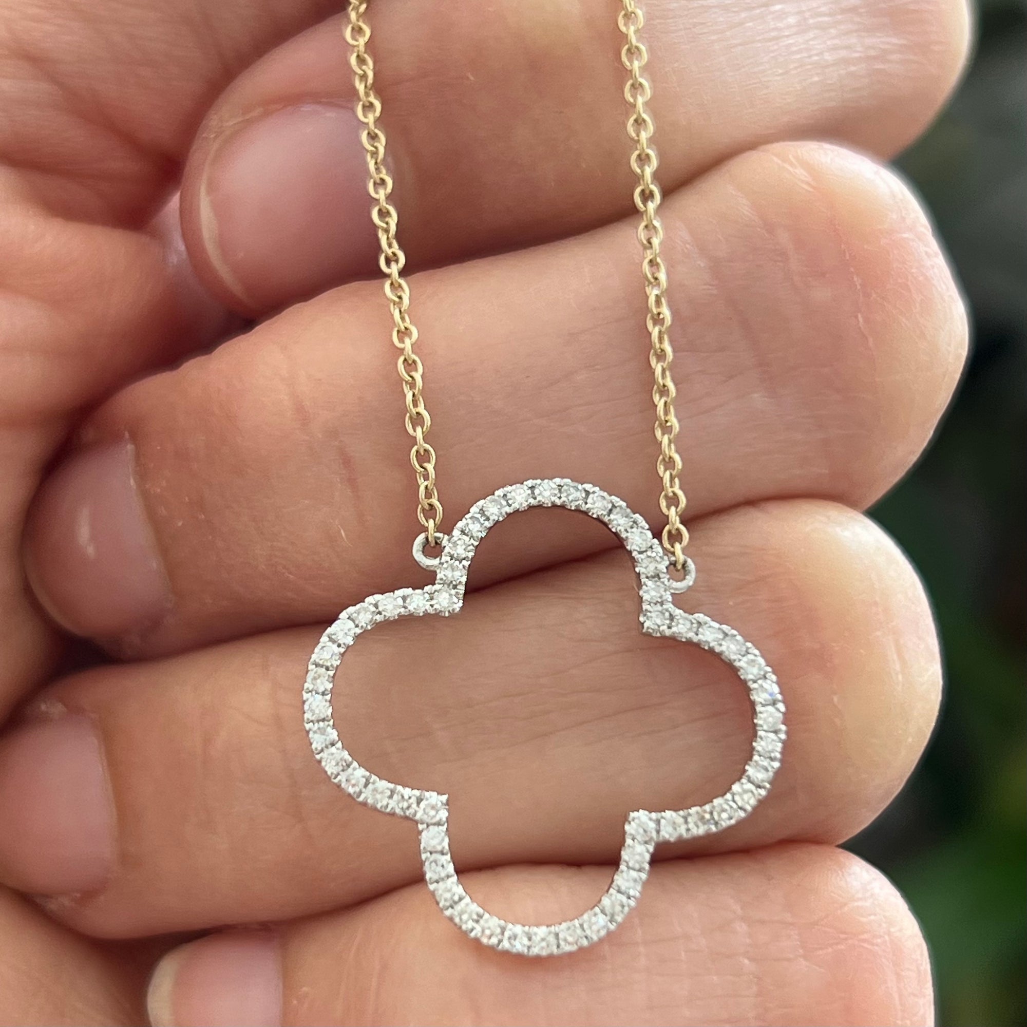 Diamond Clover Pendant Necklace