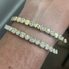 Yellow Gold Bezel Set All Diamond Bangle