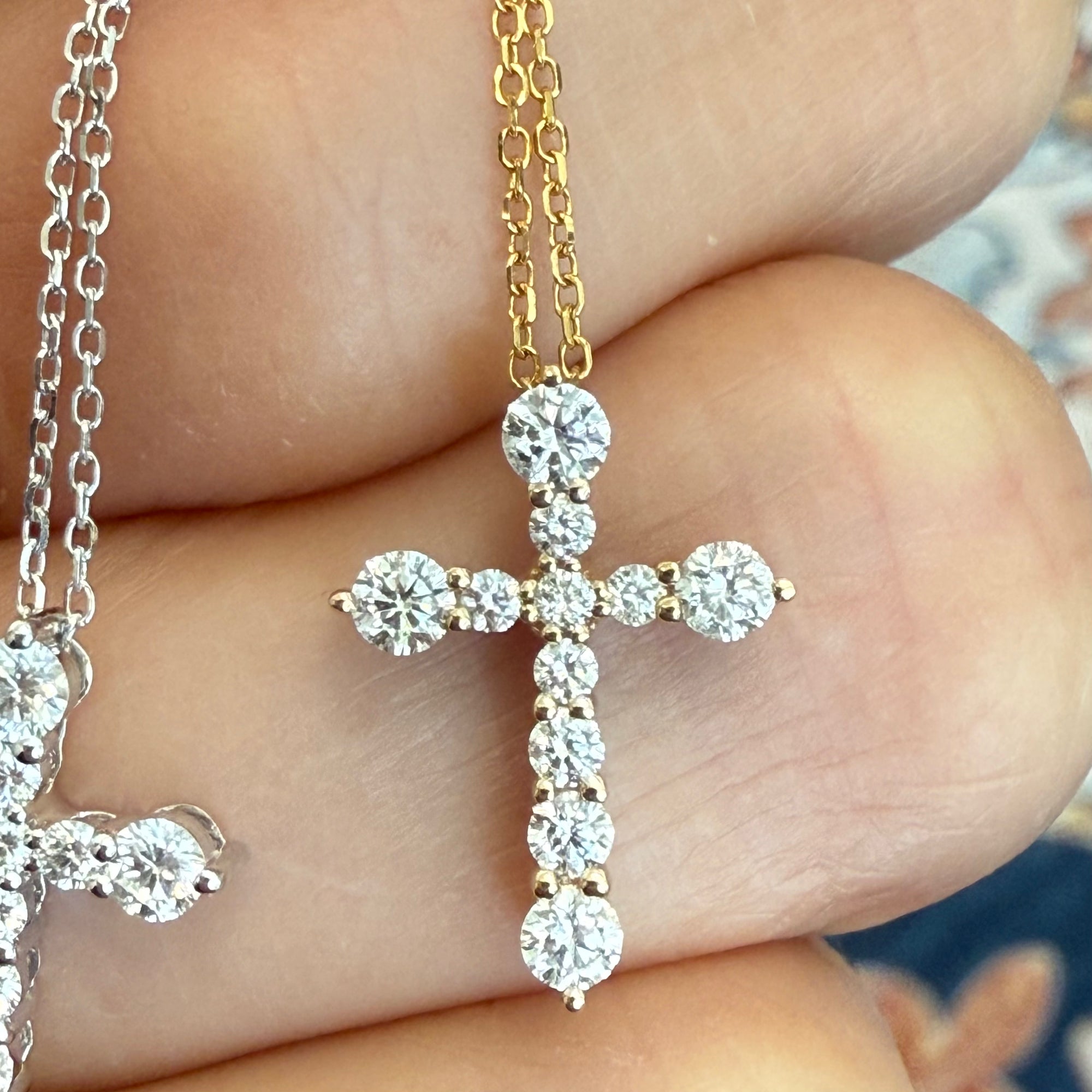 14K Diamond Cross