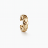 Gold ear cuff with woven texture. 