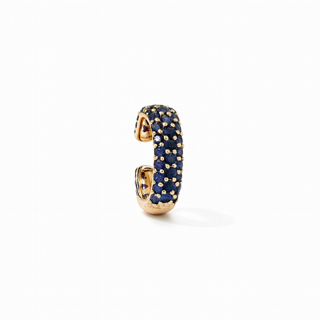 Pave Sapphire Ear Cuff 14K