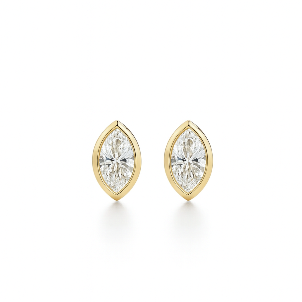 Marquis Lab Diamonds Studs 14K