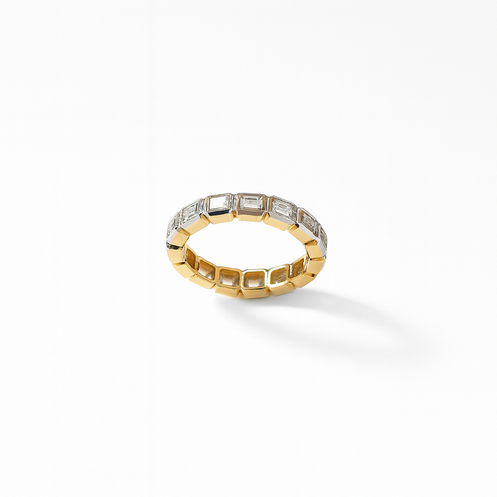 Emerald Cut Lab Diamond Band