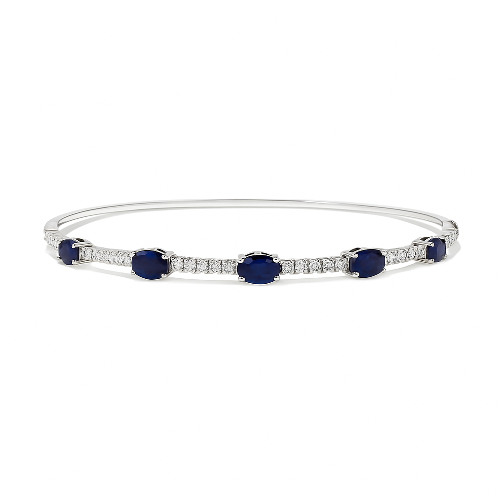 White Gold Sapphire Bangle