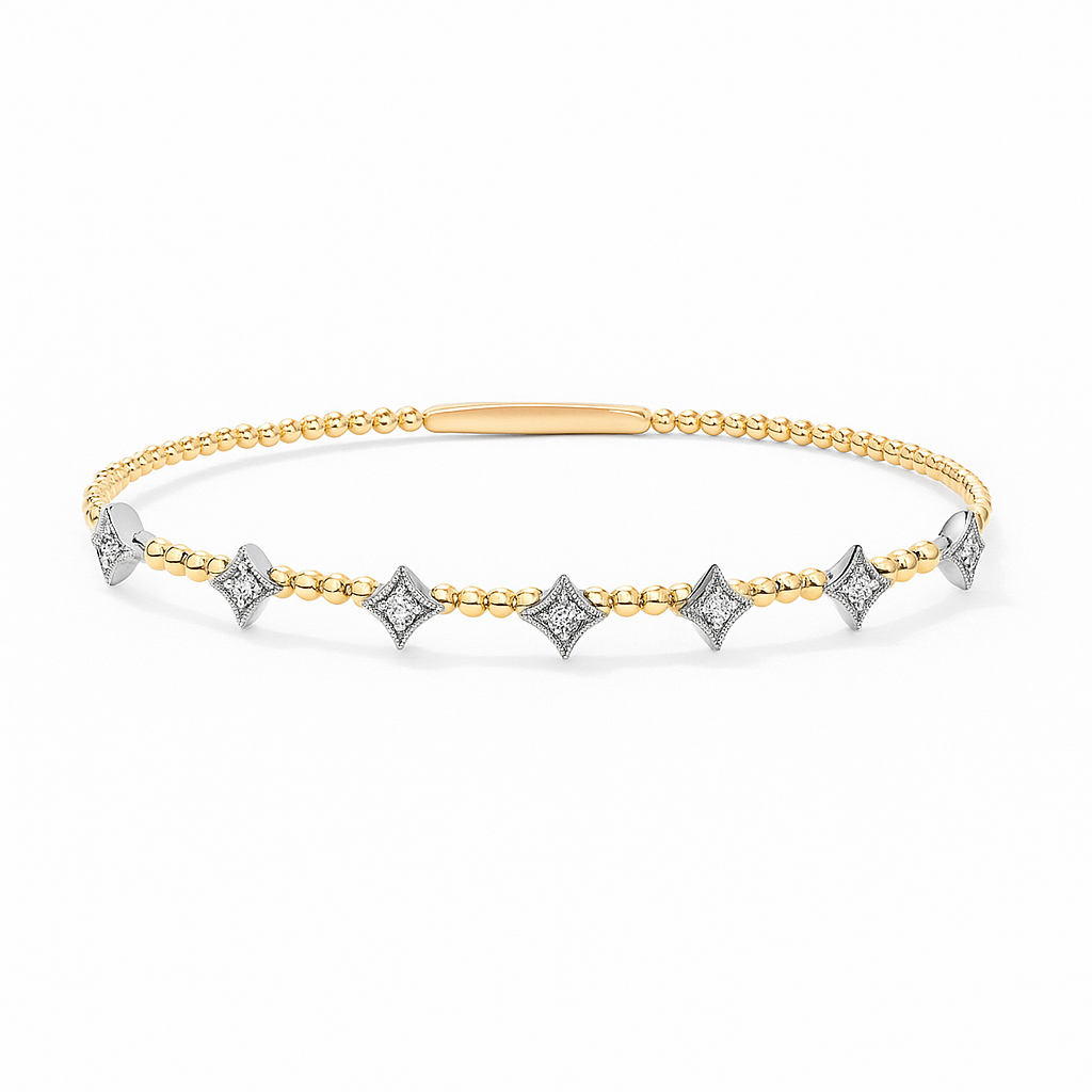 Diamond Flex Bangle Yellow Gold