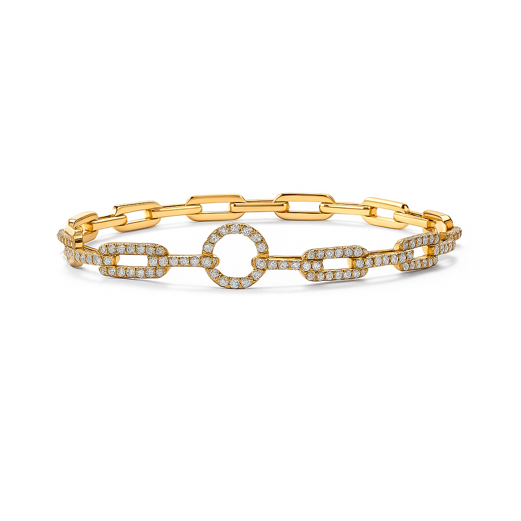 Diamond Paperclip Bracelet