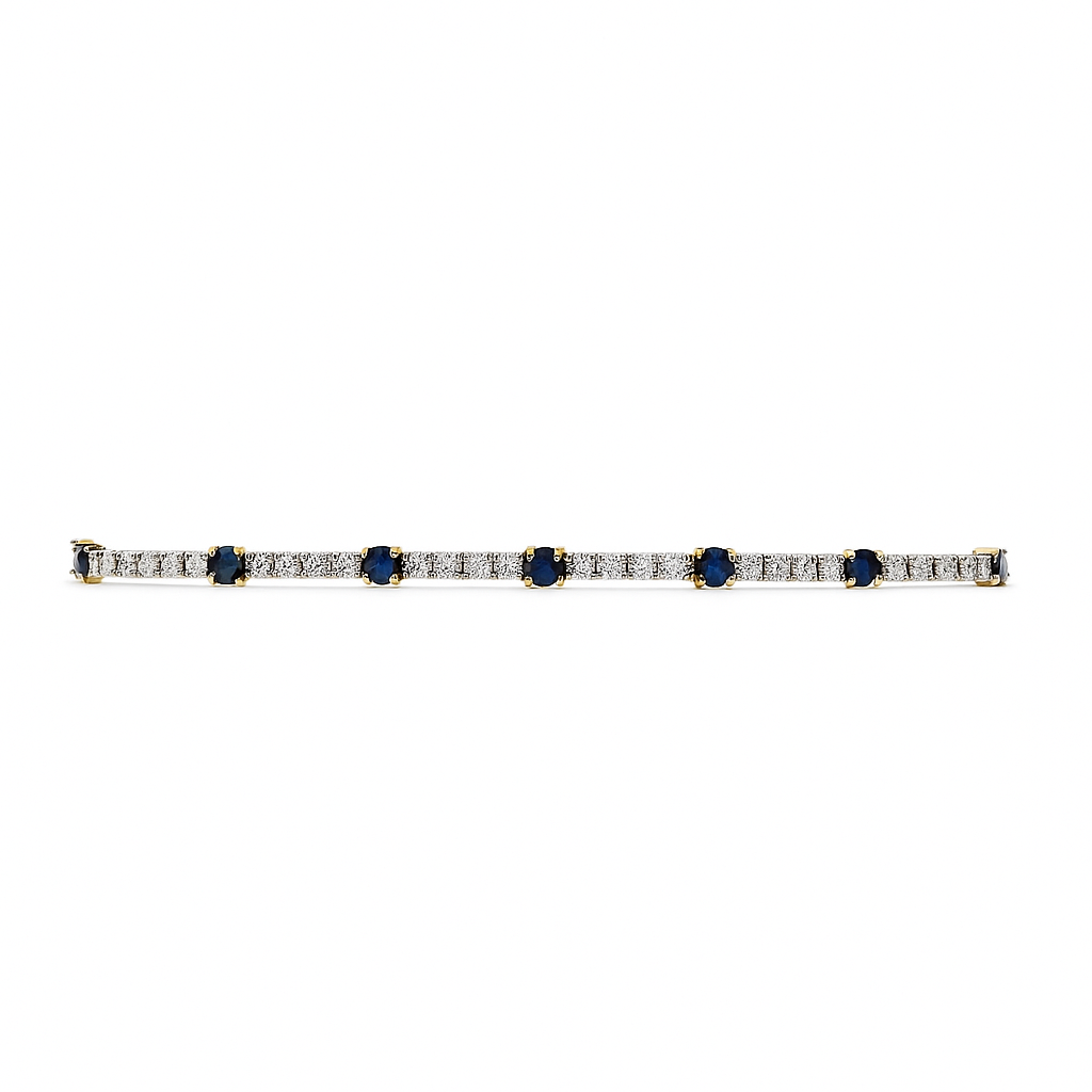 Sapphire & Diamond Tennis Bracelet