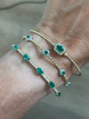 White Gold Emerald Bangle