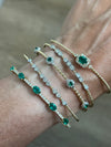 White Gold Emerald Bangle